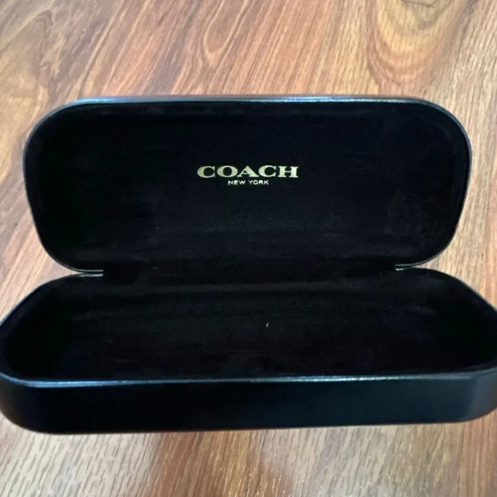 Coach black clam shell sunglasses eyeglass hard case.